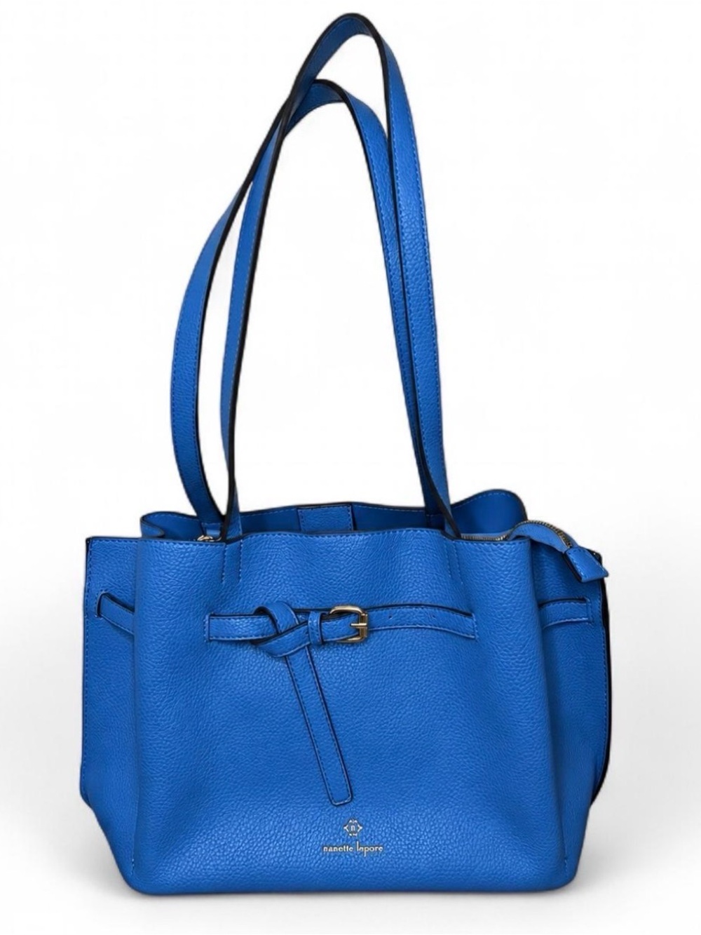 Nanette Lepore medium blue faux leather tote/shoulder bag